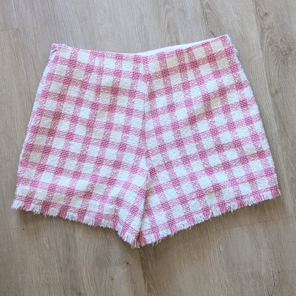 Dex Checkered Pink White Textured Skort Large - Picture 6 of 7